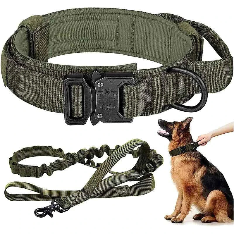 Tactical Outdoor Dog Leash for Large Dogs with Collar - Fullshopping