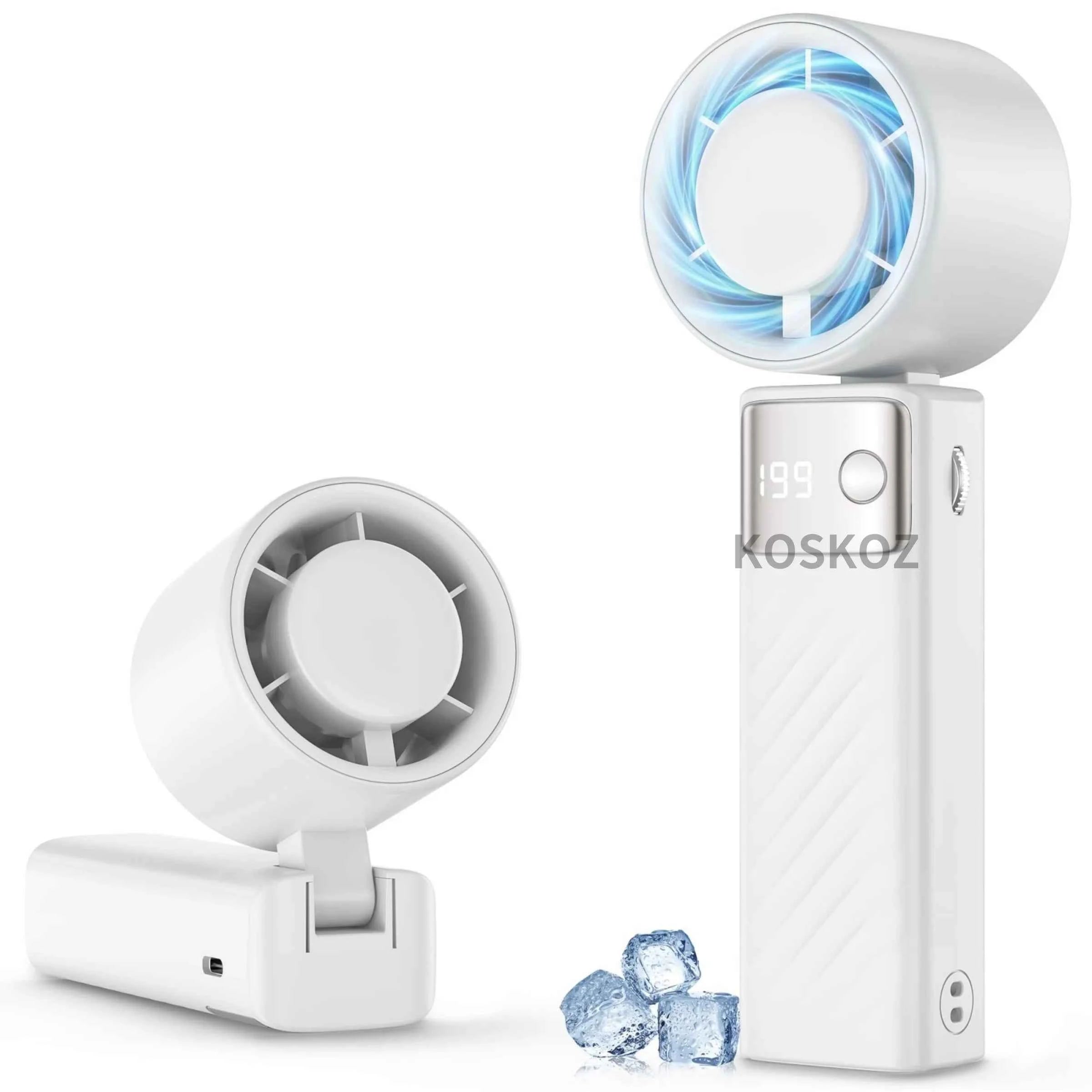 Portable Handheld Turbo Fan - Foldable Mini Fan with Air Turbo Tech, 1-199 Speed Adjustment, Battery-Powered for Indoor/Outdoor