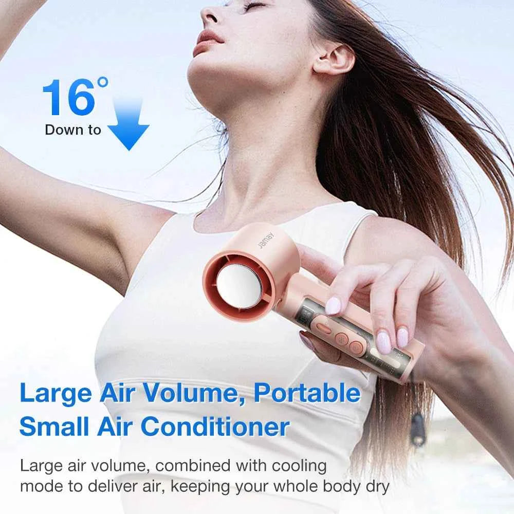 2025 Portable Handheld Turbo Fan 199 Gears Adjustable Strong Wind 6500mAh Night Lights&LED Screen Summer Outdoor Cooling Tools - Fullshopping