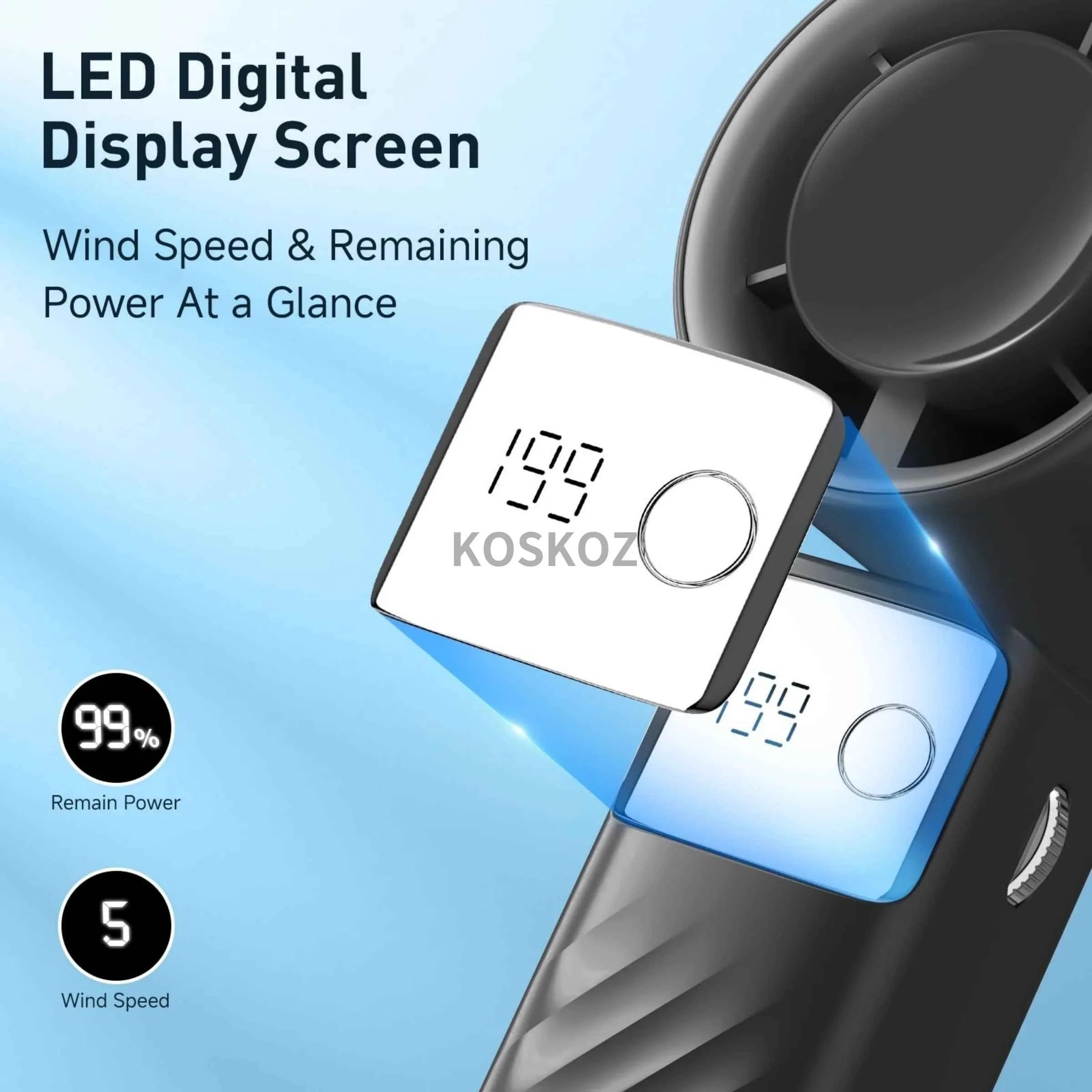 Portable Handheld Turbo Fan - Foldable Mini Fan with Air Turbo Tech, 1-199 Speed Adjustment, Battery-Powered for Indoor/Outdoor