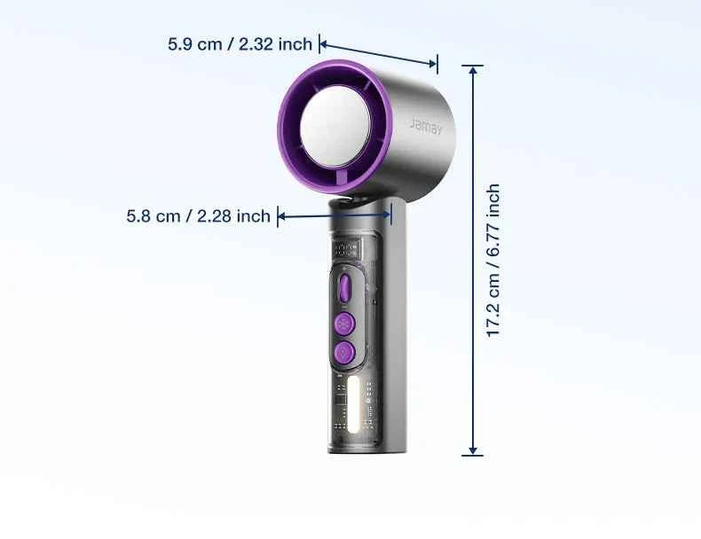2025 Portable Handheld Turbo Fan 199 Gears Adjustable Strong Wind 6500mAh Night Lights&LED Screen Summer Outdoor Cooling Tools - Fullshopping