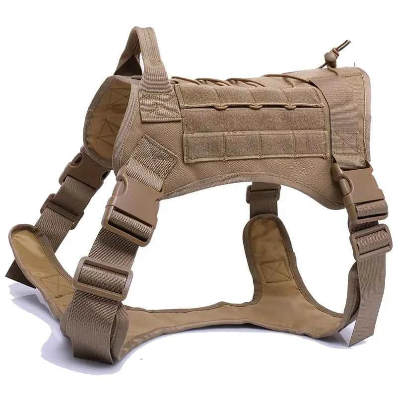 Nylon Tactical Dog Harness with Handle & Bungee Leash for Large Dogs - Fullshopping