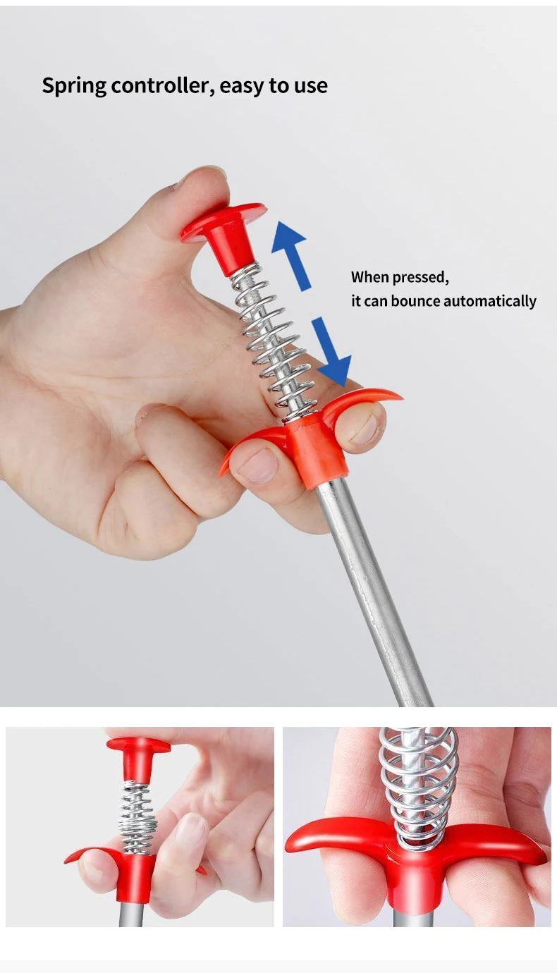 60cm Spring Pipe Dredging Tools, Drain Snake, Drain Cleaner Sticks Clog Remover Cleaning Household for KitchenBending sink tool - Fullshopping