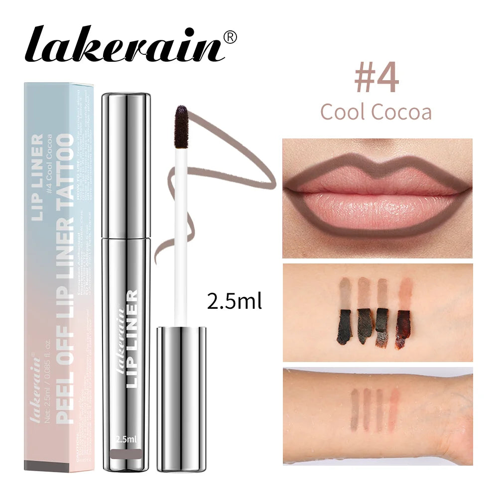 Waterproof Lip Liner Peel Off Tattoo Lipgloss Waterproof Long Lasting Matte Lip Tint Brown Contour Tear-off Lips Stain Cosmetic - Fullshopping
