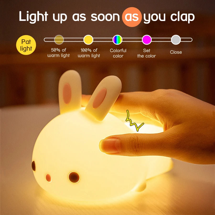 Axolotl Night Light for Kids 2 Brightness Silicone Nursery Sleeping Light Portable USB Rechargeable Bedside Lamp For Baby's Room - Fullshopping