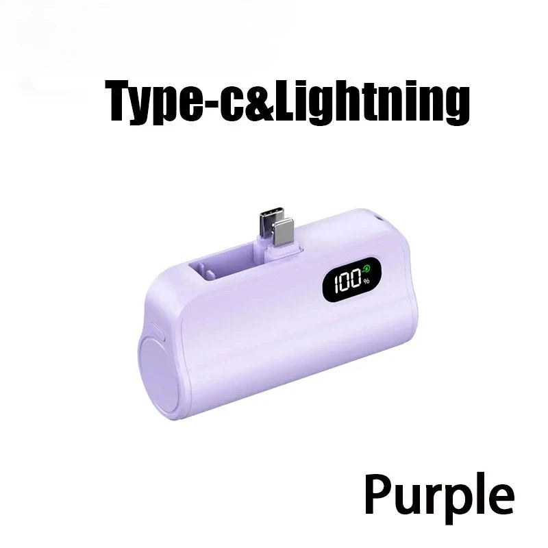 Mini Capsule 50000mAh High Capacity Power Bank Portable Wireless Fast Charging External Battery For iPhone Huawei Samsung - Fullshopping