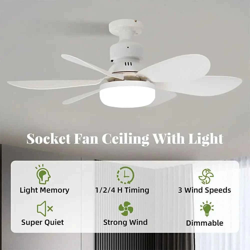 E27 Dimmable LED Ceiling Fan with Light, Remote Control, 3 Speed Settings, Flush Mount, Energy Efficient, Modern Design