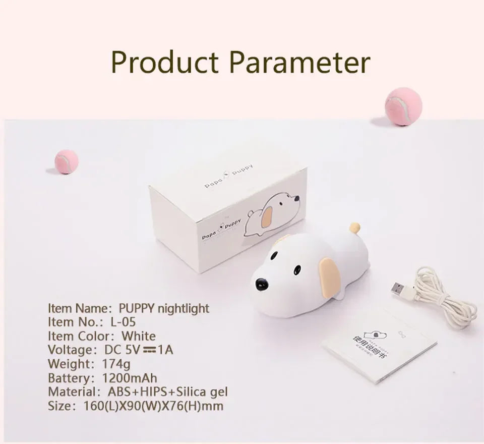 Cute Animal-shape Silicone Night Light Rechargeable Bedside Patting Nightlights For Child Holiday Gift Bedroom Decor Lighting - Fullshopping