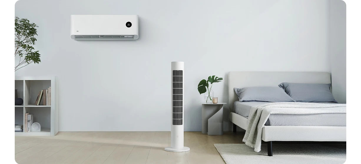 MIJIA Smart DC Frequency Conversion Tower Fan 2nd,150° Oscillating Standing Fans For Room,4 Speed,3 Mode,CN Version With Adapter