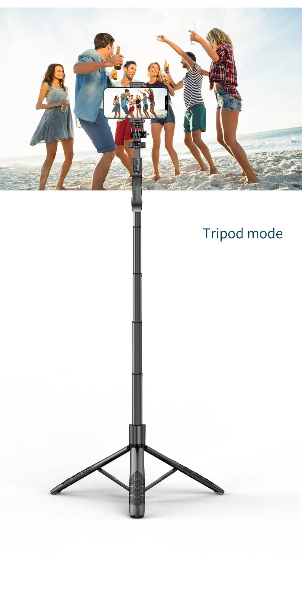 Phone Stabilizer Smart Facial Tracking Detachable Phone Clip with Fill Light Desktop Phone Stand Wireless Selfie Stick Tripod - Fullshopping
