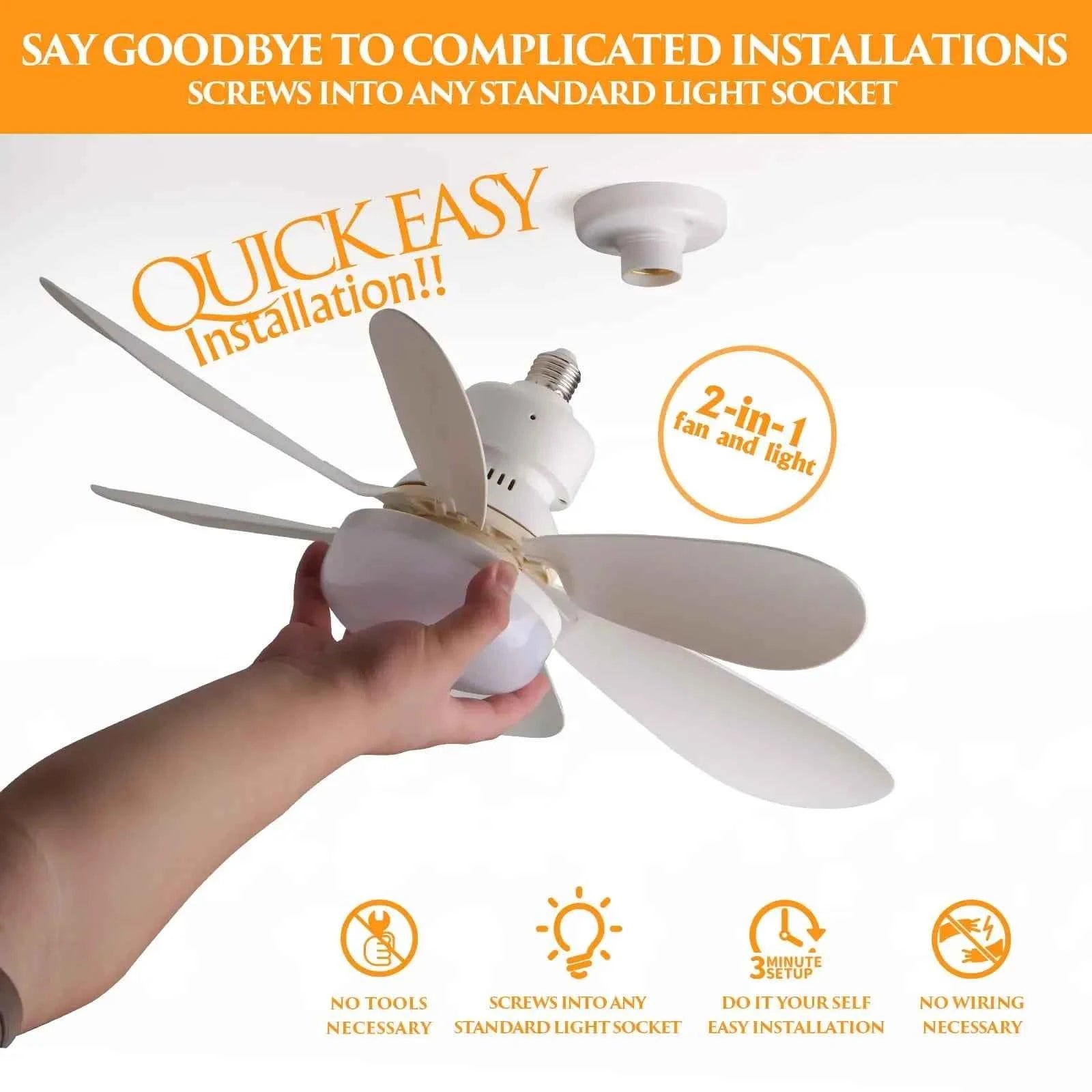 1pcs Ceiling Fans Light E27 LED with Remote Dimming Function Ceiling Fan Light for Bedroom Garage Study Kitchen and Home Use