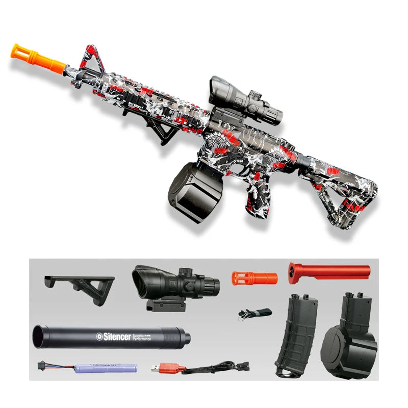 M416 Gun Toy Outdoor Electric Blaster Shooting Sport Gel Bullet Shoot Summer Water Ball Toys For Interactive Parent Child Game - Fullshopping