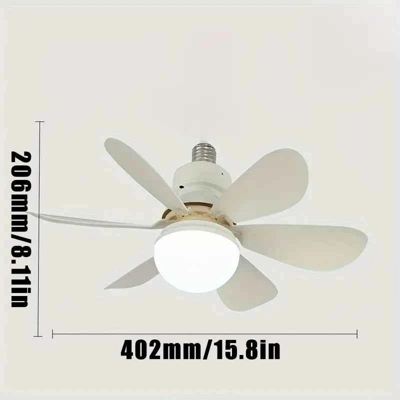 1pcs Ceiling Fans Light E27 LED with Remote Dimming Function Ceiling Fan Light for Bedroom Garage Study Kitchen and Home Use