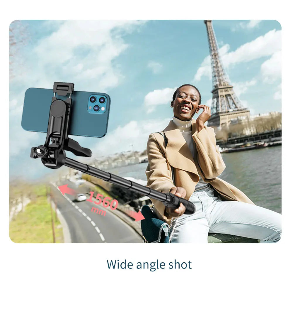 Phone Stabilizer Smart Facial Tracking Detachable Phone Clip with Fill Light Desktop Phone Stand Wireless Selfie Stick Tripod - Fullshopping