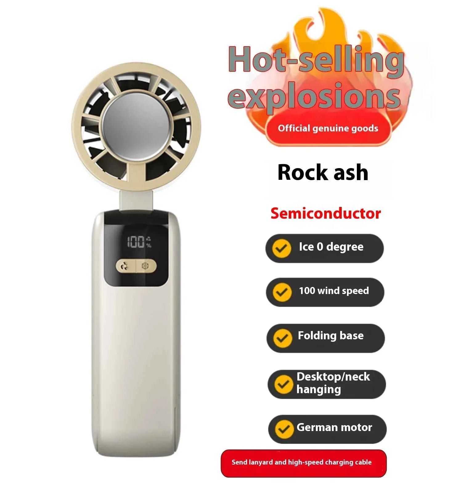 New handheld cooling fan with 100 levels of cooling and folding, portable turbo fan fan