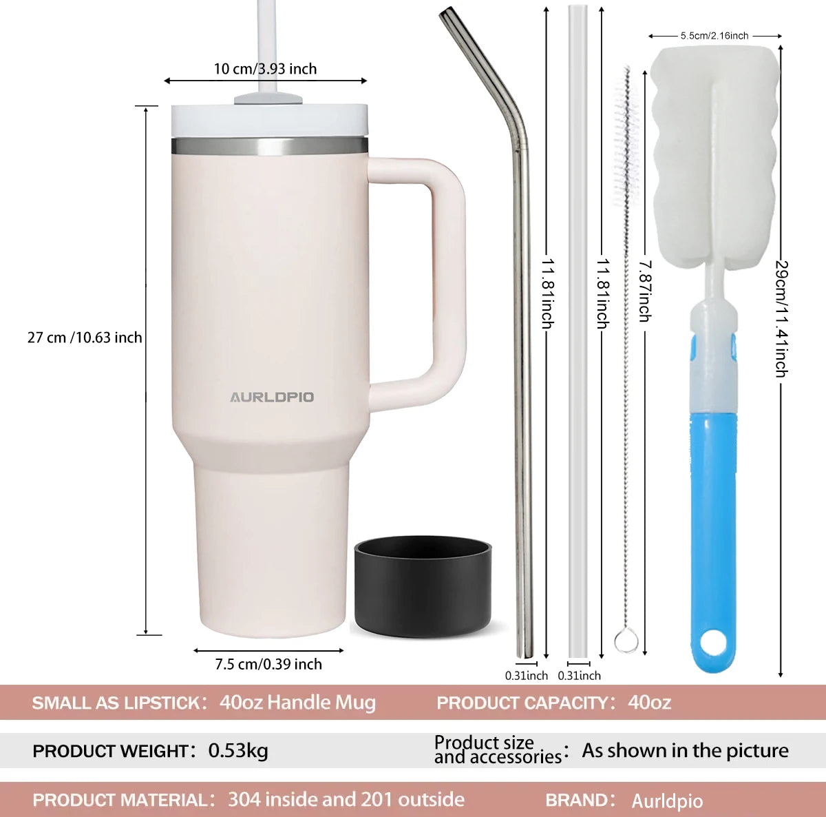 40oz Stainless Steel Thermal Mug Large Capacity Insulated Coffee Cup Office Home Water Bottle Travel Car Tumbler New Year Gifts