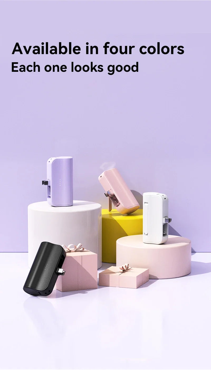 Mini Capsule 50000mAh High Capacity Power Bank Portable Wireless Fast Charging External Battery For iPhone Huawei Samsung - Fullshopping