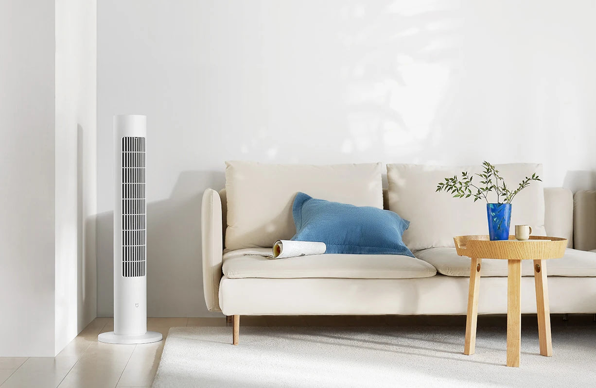 MIJIA Smart DC Frequency Conversion Tower Fan 2nd,150° Oscillating Standing Fans For Room,4 Speed,3 Mode,CN Version With Adapter