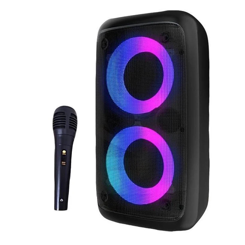 Karaoke Radio FM Bluetooth Speaker Portable Wireless With Microphone Lamp Machine Caixa De Som Sound Box Music Subwoofer LED TWS - Fullshopping