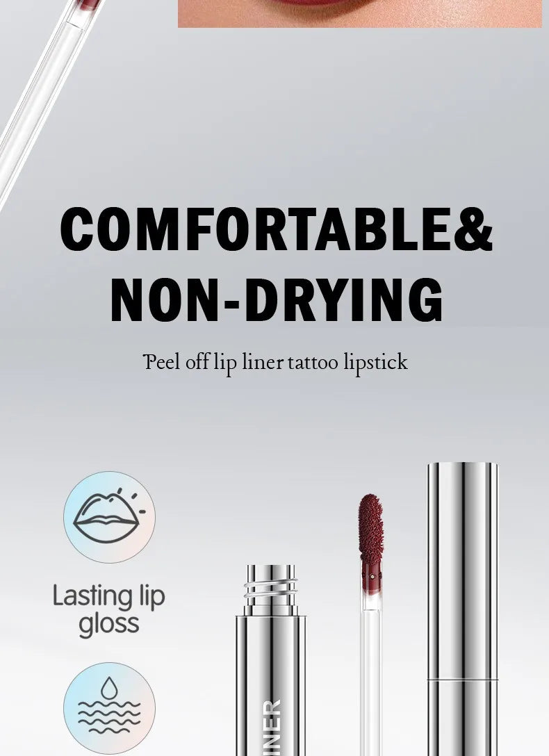 Peel Off Lip Liner Stain Kit - Long-Lasting Waterproof Matte Lip Tint Set for Women, Trend Colors, Easy to Use - Fullshopping