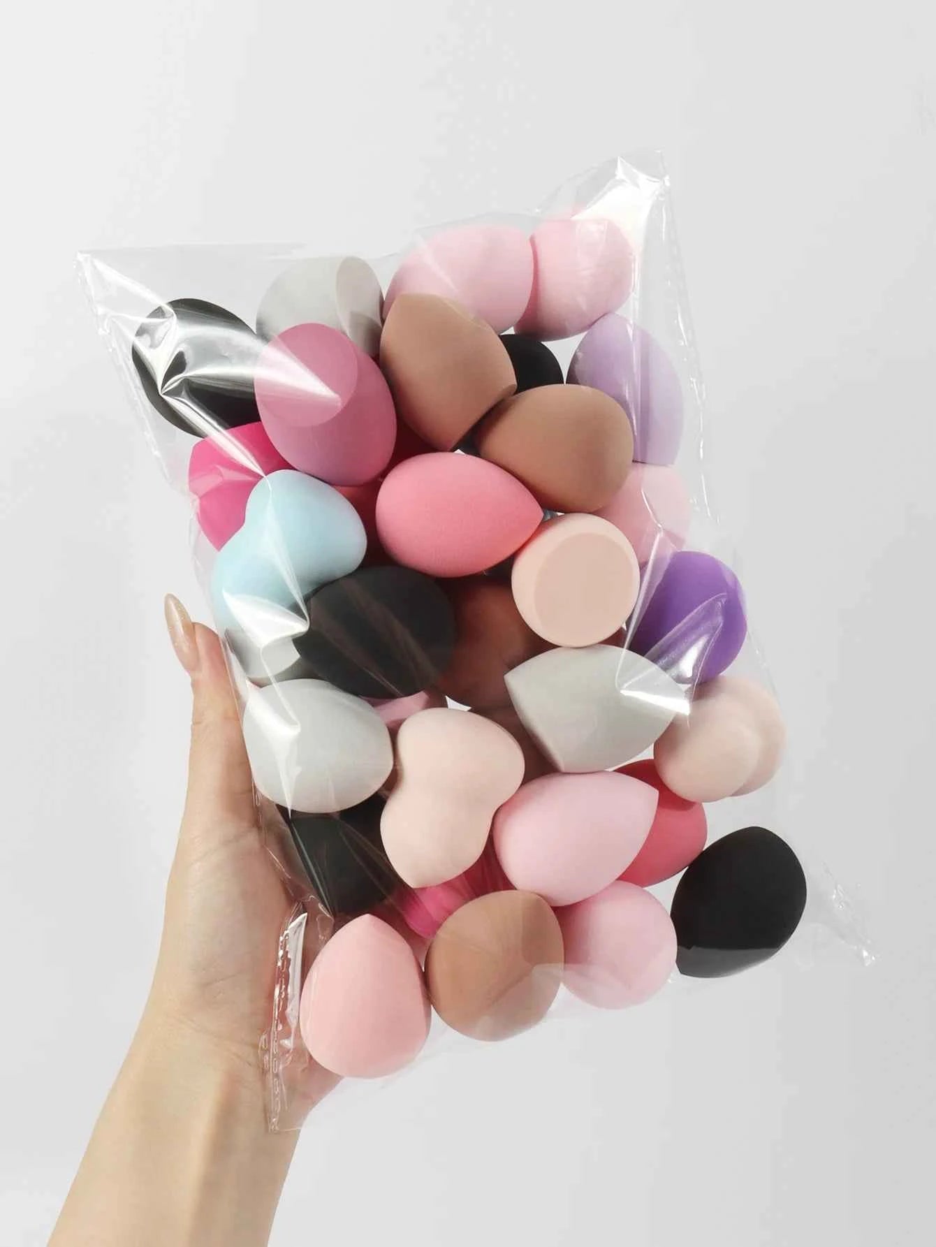 Medium Size Beauty Sponge 6/12/24/36/60 Pieces, Random Color and Shape, Foundation Mixing Beauty Sponge, Liquid, Cream and Powder - Fullshopping