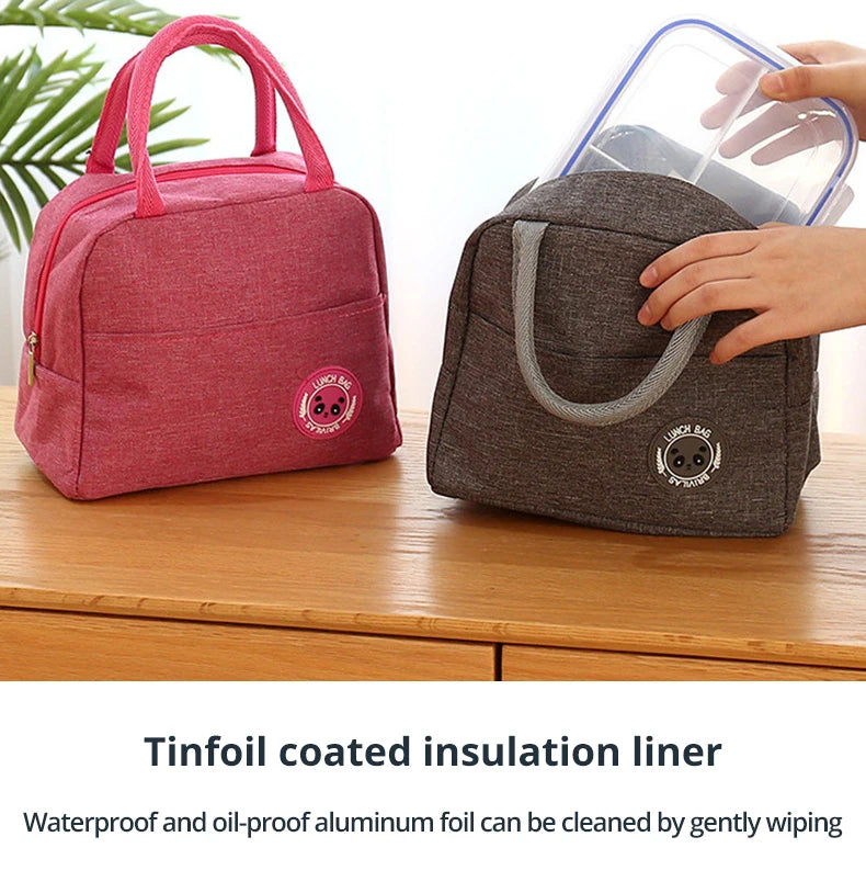 Insulated Lunch Bag Insulation Bento Pack Aluminum Foil Rice Bag Meal Pack Ice Pack Student Bento Lunch Handbag Insulation - Fullshopping