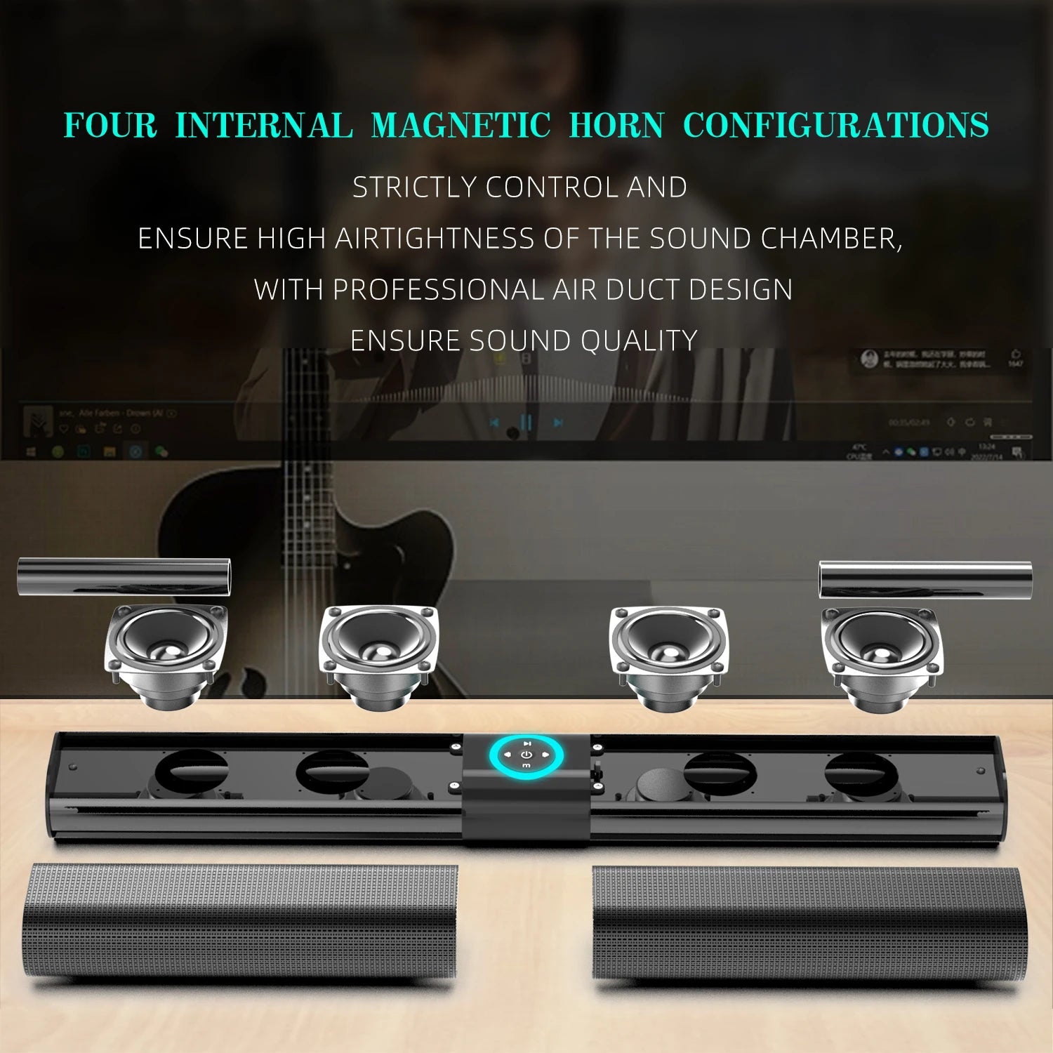 HOMEFISH BS-20 RGB Ambient Light Bluetooth Speaker with 6 EQ Sound Effects and Multiple Connectivity Options - Fullshopping