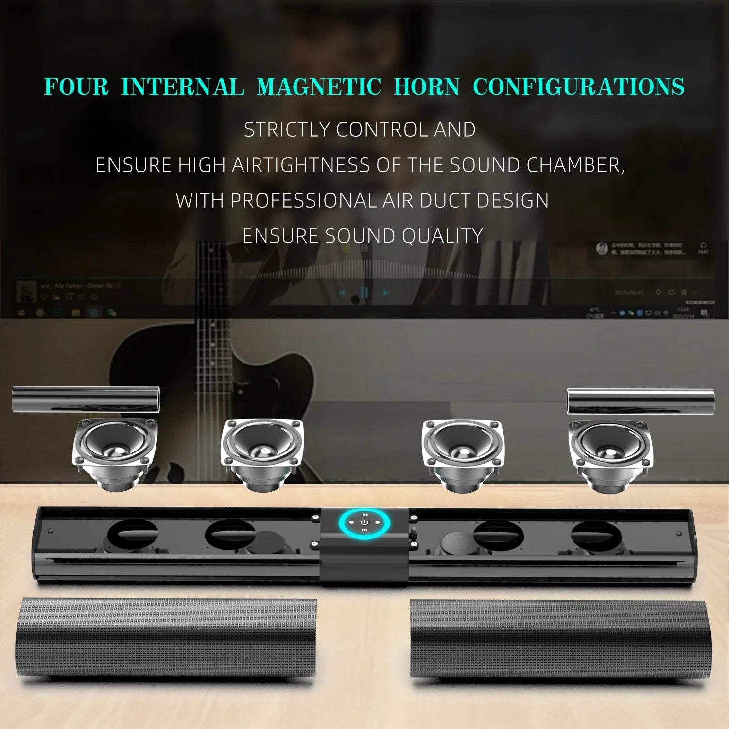 HOMEFISH BS-20 RGB Ambient Light Bluetooth Speaker with 6 EQ Sound Effects and Multiple Connectivity Options - Fullshopping