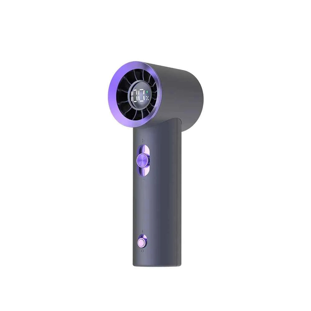 Portable Fan Turbo Wind 100 Strong Speed Mini Cooling Fan Electric Handheld Fan with Digital Display 1800mAh USB Rechargeable