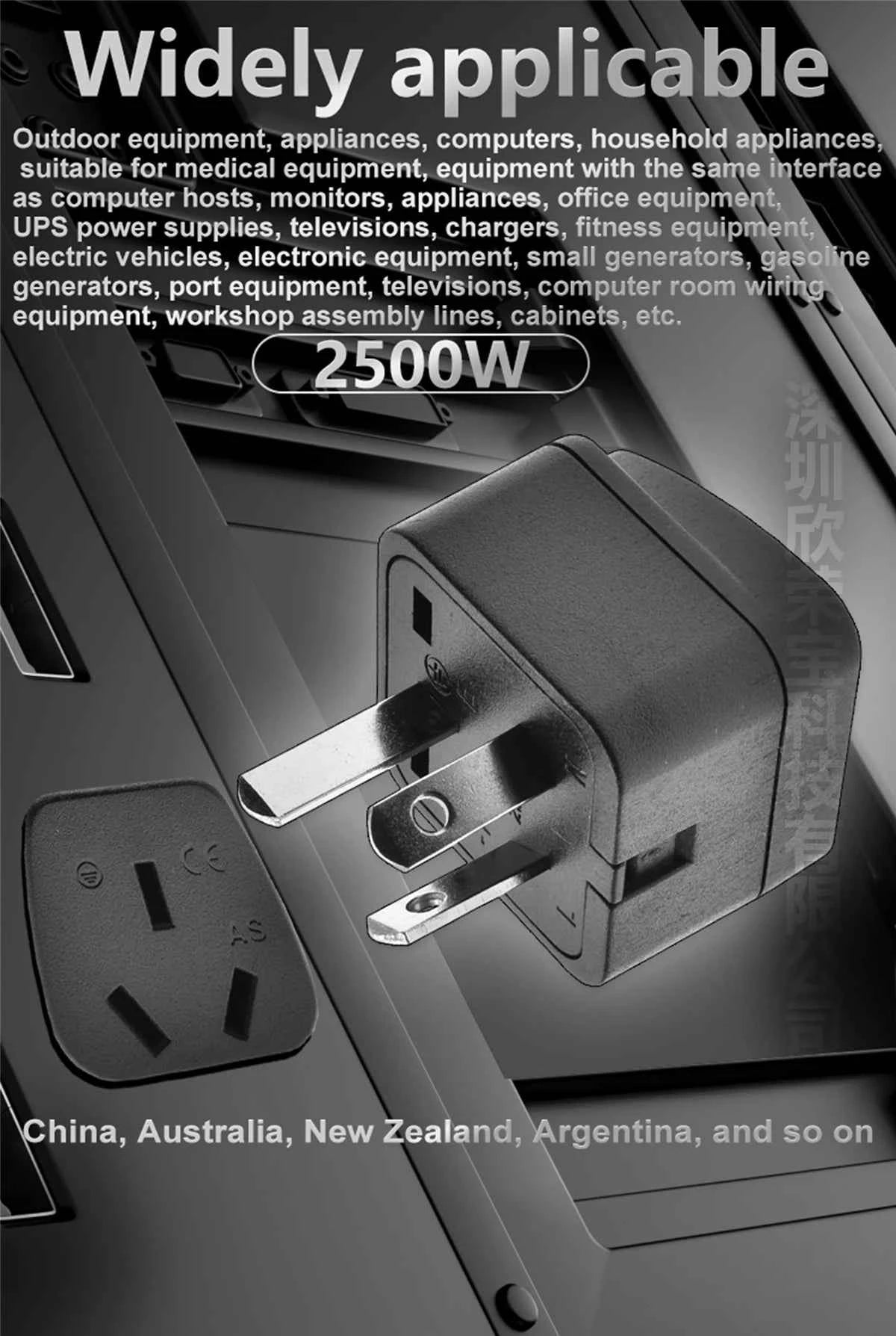 Universal Australian/China/New Zealand Travel Adapter,IEC Type I Plug US/EU/UK/Swiss/Italy/Japan To AU 3 Pin Power Converter 10A