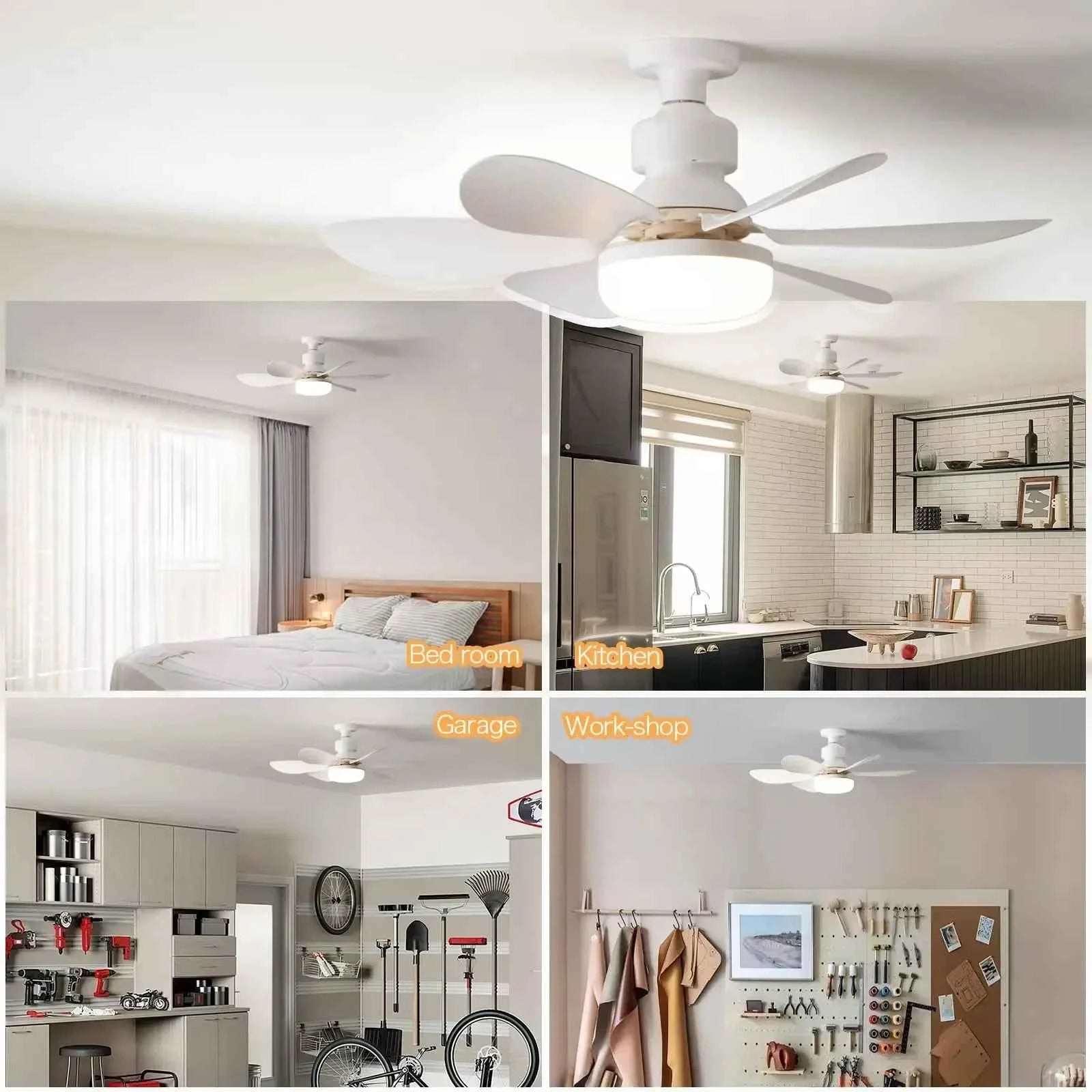 1pcs Ceiling Fans Light E27 LED with Remote Dimming Function Ceiling Fan Light for Bedroom Garage Study Kitchen and Home Use
