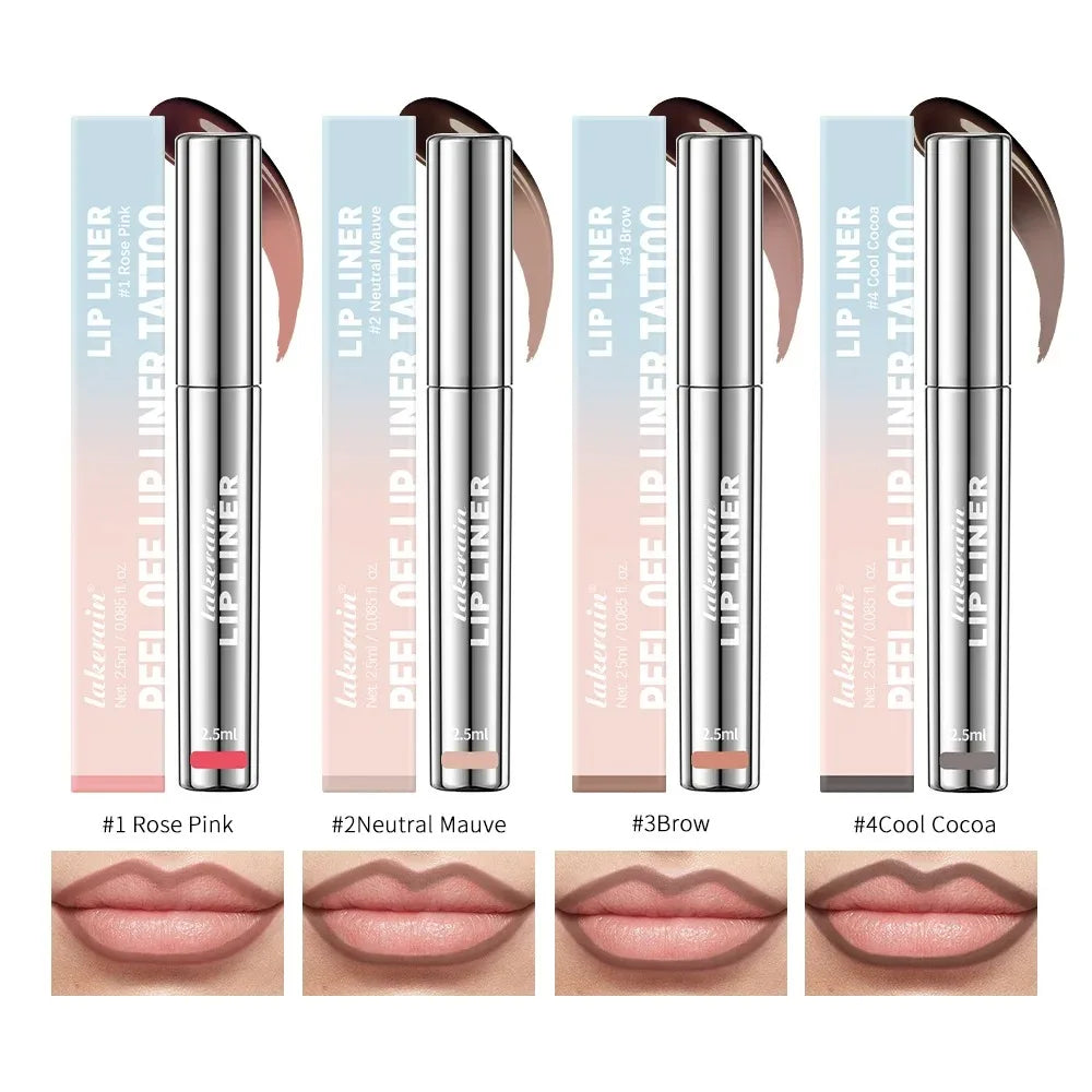 Waterproof Lip Liner Peel Off Tattoo Lipgloss Waterproof Long Lasting Matte Lip Tint Brown Contour Tear-off Lips Stain Cosmetic - Fullshopping