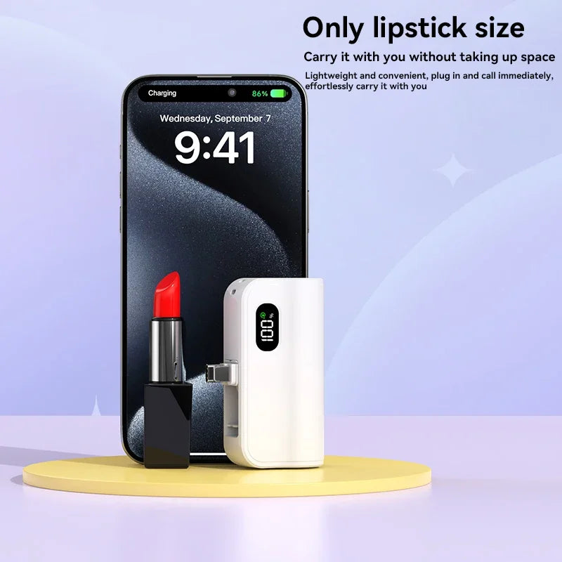 Mini Capsule 50000mAh High Capacity Power Bank Portable Wireless Fast Charging External Battery For iPhone Huawei Samsung - Fullshopping