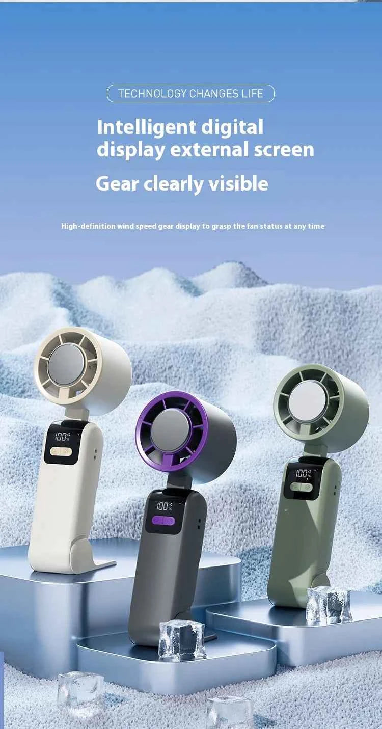 New handheld cooling fan with 100 levels of cooling and folding, portable turbo fan fan