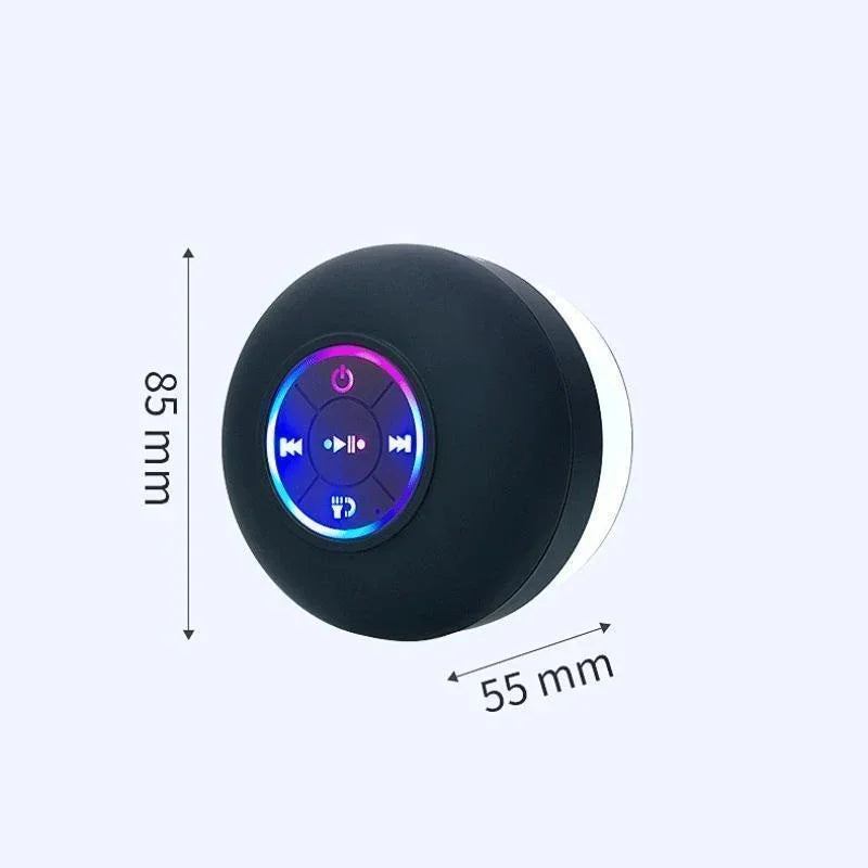 Mini Bluetooth Speaker Portable Waterproof Suction Cup Wireless Handsfree Speakers Illuminated LED Light for Showers Pool Car - Fullshopping