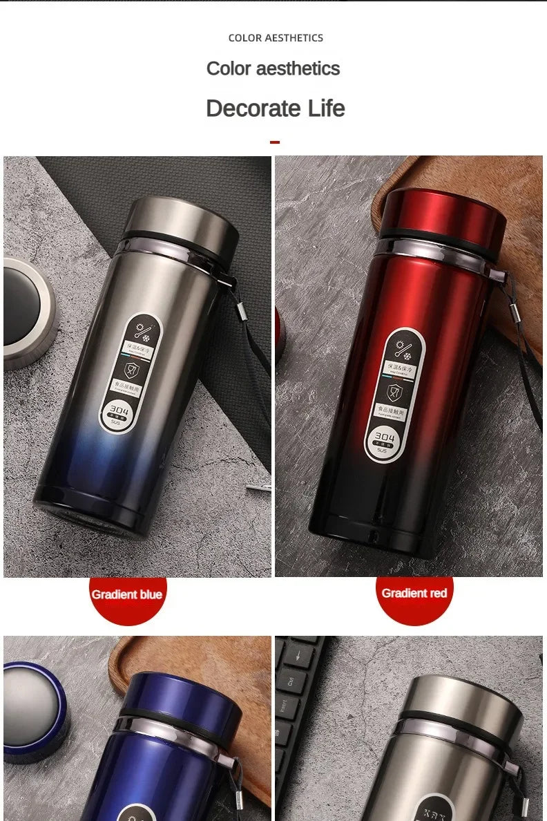 500ML-1Liter Stainless Steel Thermos Bottle with LED Temperature Display Sus304 Tea Water Bottle Vacuum Flask Portable Cups - Fullshopping
