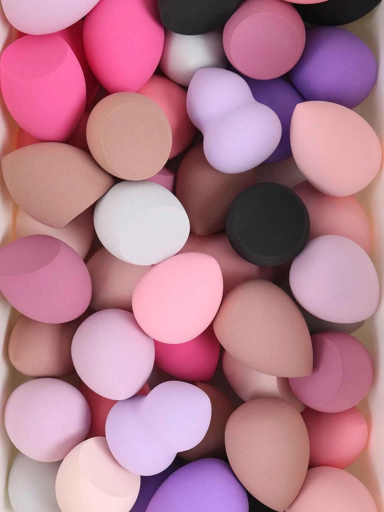 Medium Size Beauty Sponge 6/12/24/36/60 Pieces, Random Color and Shape, Foundation Mixing Beauty Sponge, Liquid, Cream and Powde - Fullshopping
