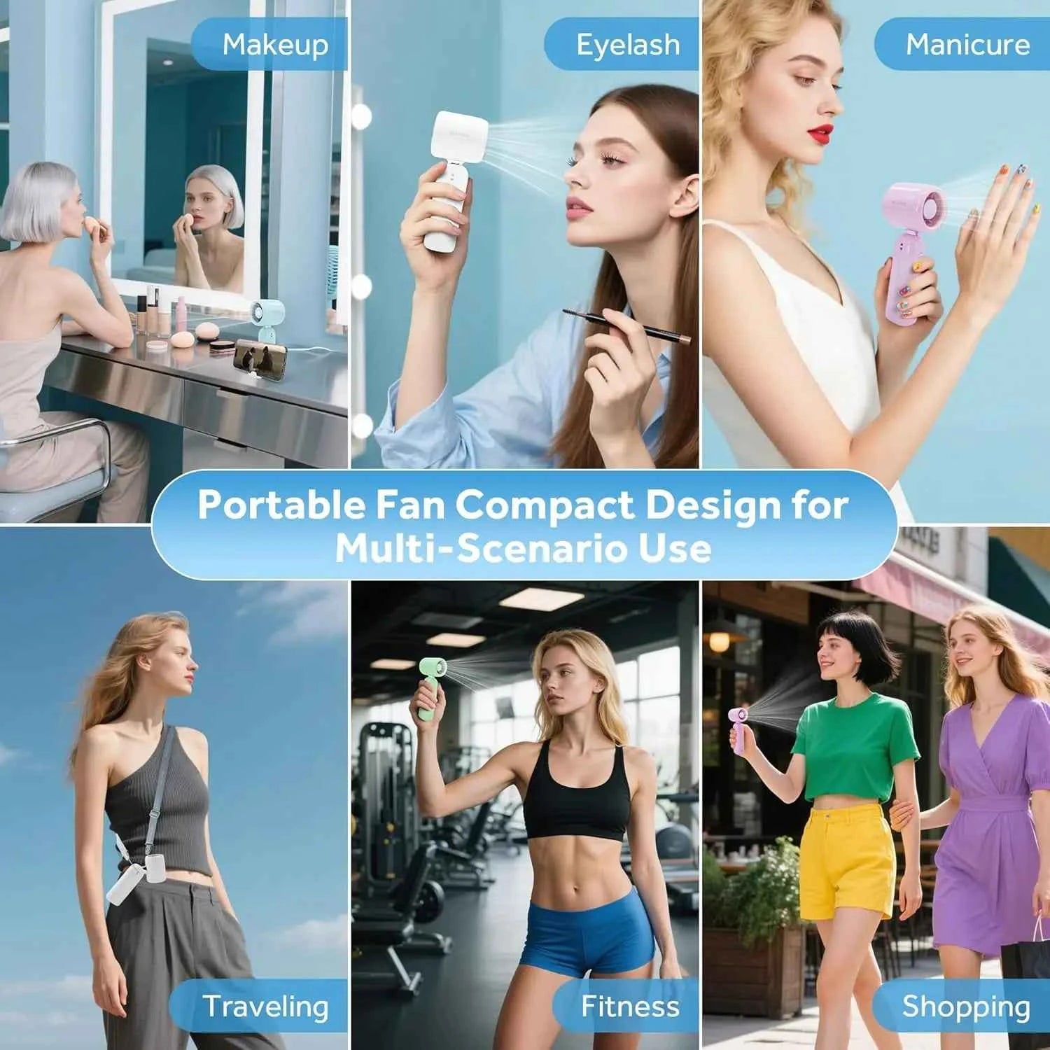 High Speed Handheld Fan 1-100 Stepless Speed Adjustment, Portable Turbo Fan 3 IN 1 Rechargeable Fans 90° Foldable ﻿