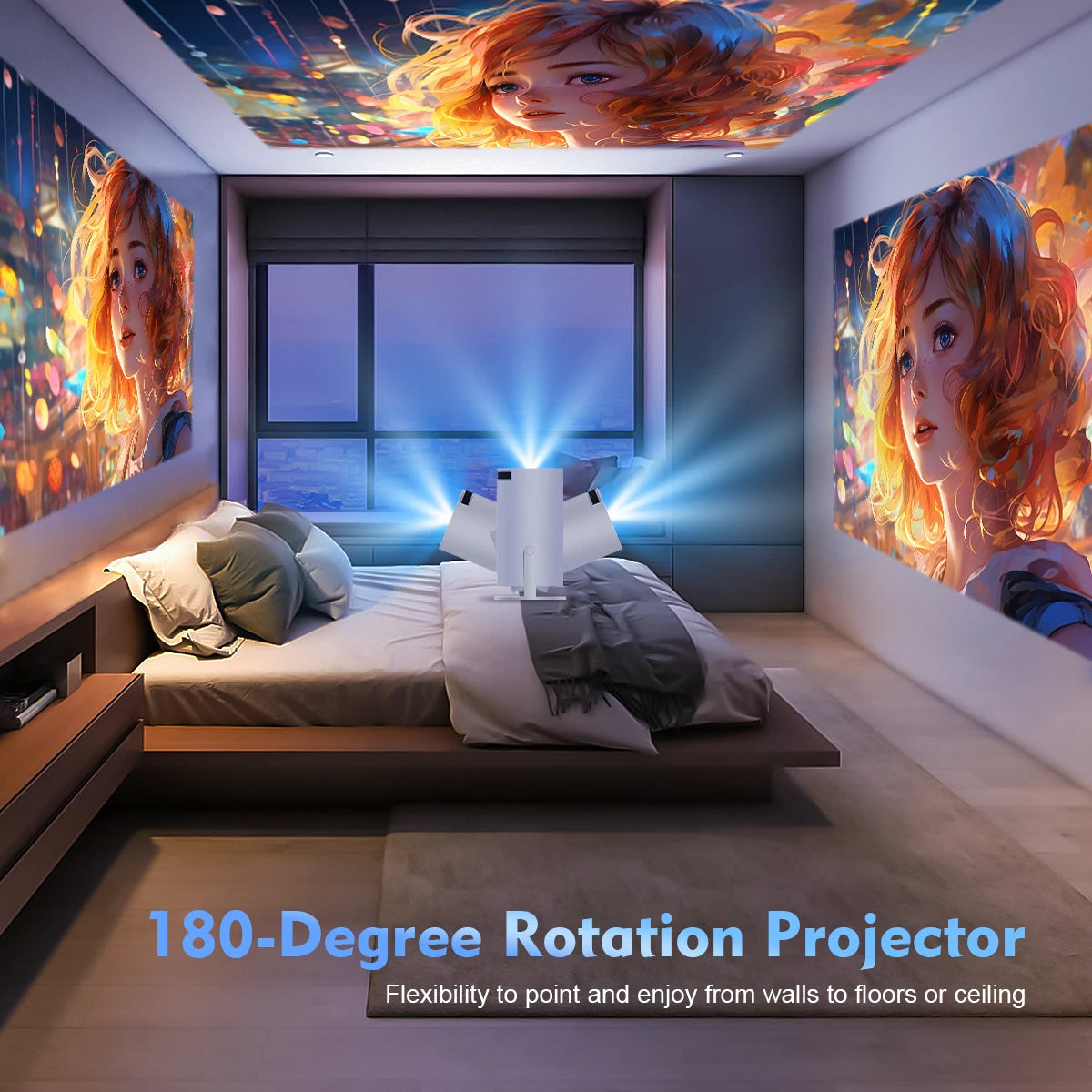 Magcubic Projector HY300 Pro 8K Android 14 Dual Wifi6 290ANSI Allwinner H726 BT5.4 1080P 1280*720P Home Cinema Outdoor Projetor - Fullshopping