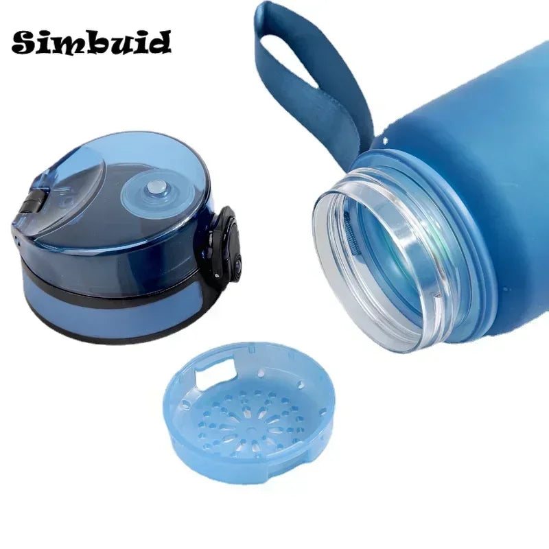 500ML/650ML/1000ML Sports Water Bottle Leak Proof Colorful Plastic Cup Drinking Outdoor Travel Portable Gym Fitness Jugs - Fullshopping