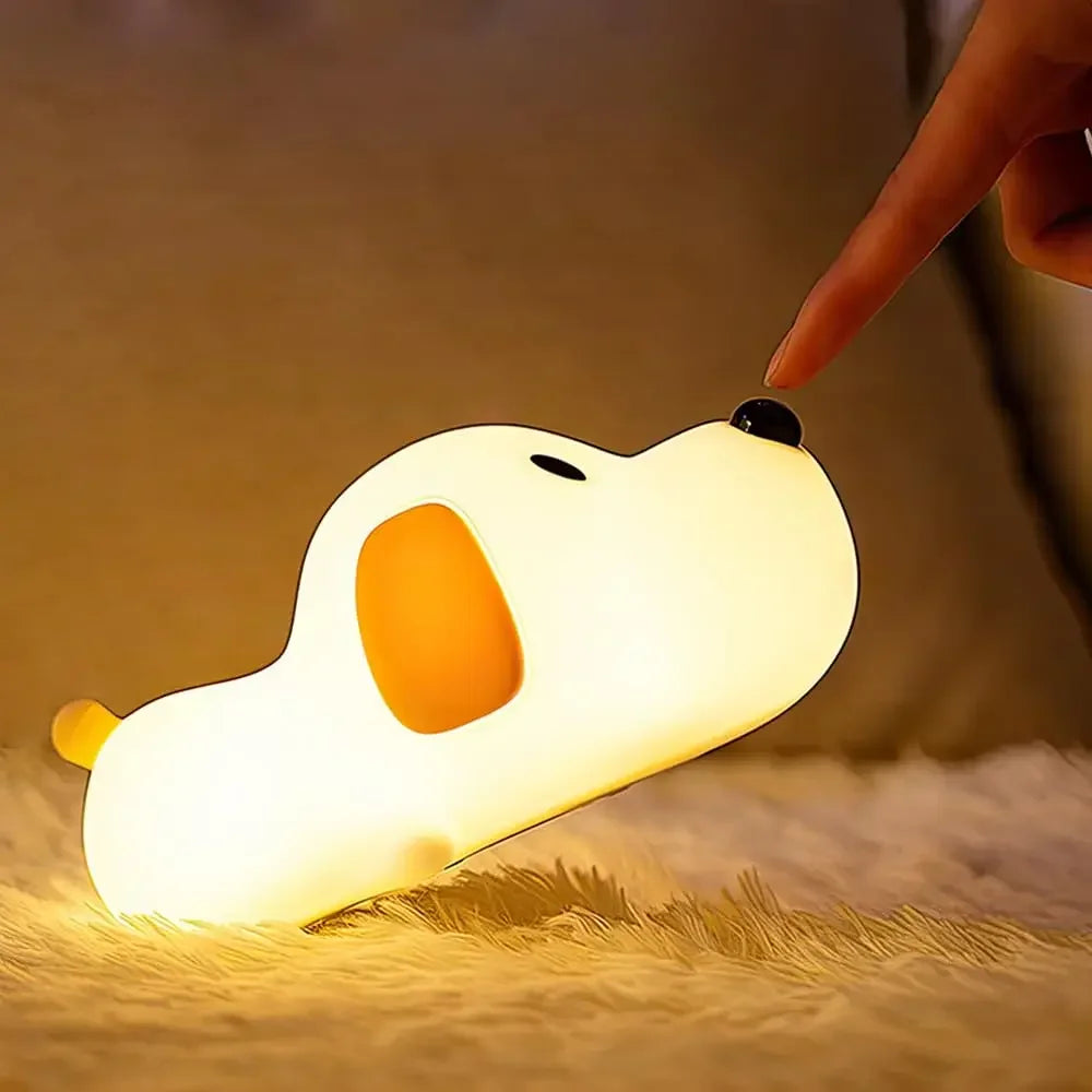 Cute Animal-shape Silicone Night Light Rechargeable Bedside Patting Nightlights For Child Holiday Gift Bedroom Decor Lighting - Fullshopping