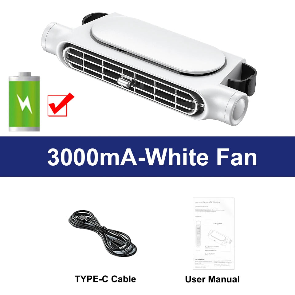 Car Seat Cooling Fan 3 Speed Adjustable 5V USB Car Headrest Cooling Air Fan Car Seat Fan for Front Rear Car Interior Accessories - Fullshopping