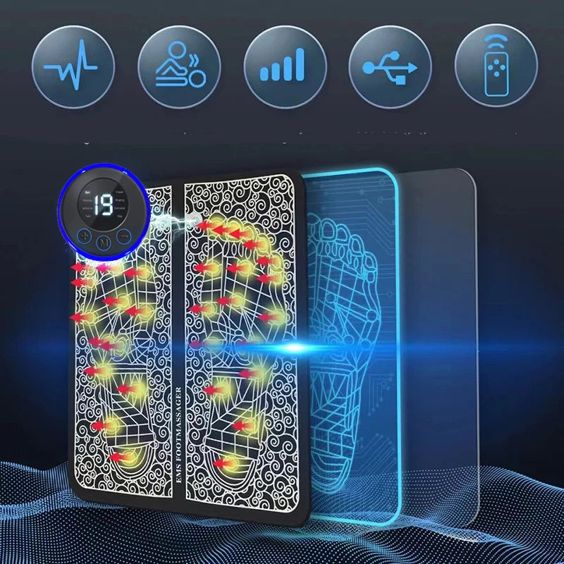 Electric Foot Massager Pad Muscle Massage Relaxation Trainer For Massage Fitness Outdoor Sport Home Family Relax - Fullshopping