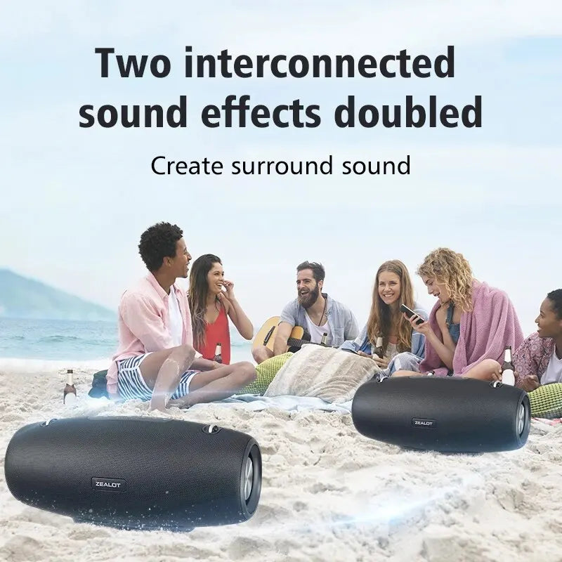 ZEALOT-S67 60W Portable Bluetooth Speaker Outdoor Party Speaker Big Loud Speaker Excellent Bass Performace 3D Speaker - Fullshopping