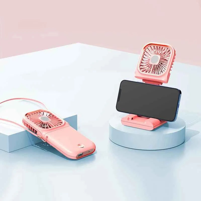 Fan Mini Digital Display Hanging Neck Fan Portable USB - Fullshopping