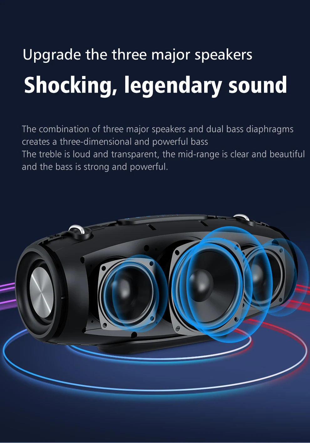 ZEALOT-S67 60W Portable Bluetooth Speaker Outdoor Party Speaker Big Loud Speaker Excellent Bass Performace 3D Speaker - Fullshopping