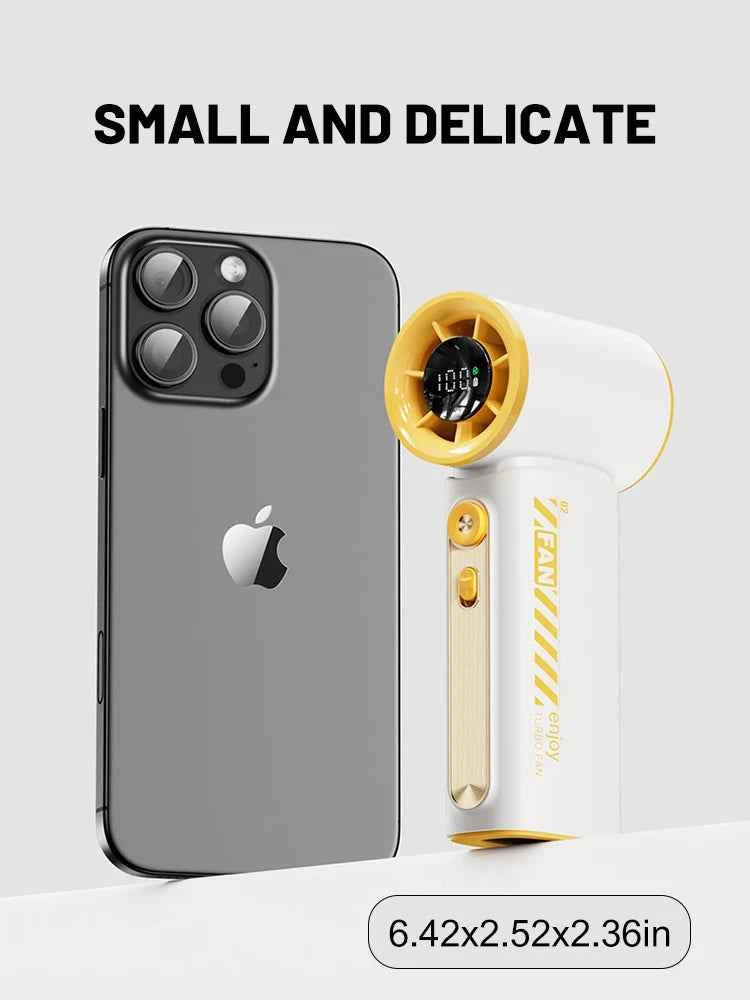 Portable Handheld Turbo Fan 100 Wind Speeds Adjustable Mini Personal Fan USB Rechargeable Battery Operated Electric Pocket Fan