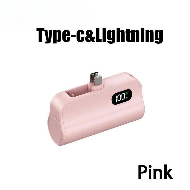 Mini Capsule 50000mAh High Capacity Power Bank Portable Wireless Fast Charging External Battery For iPhone Huawei Samsung - Fullshopping