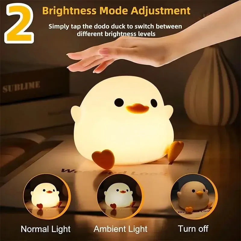 Soft Silicone Night Light - USB Rechargeable Touch Control 3-Level Dimmable Bedside Lamp for Nursery, Kids, Babies & Gift Decor - Fullshopping