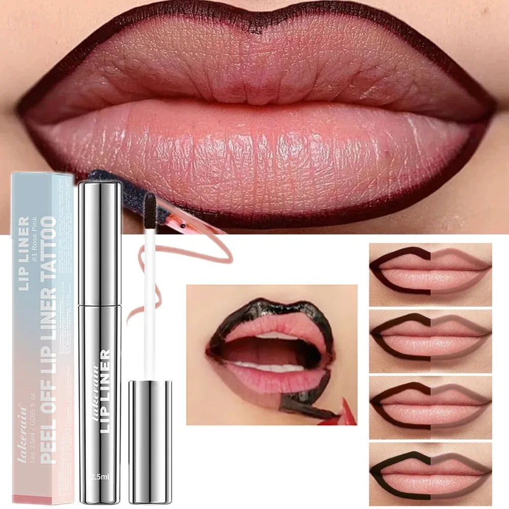 Waterproof Lip Liner Peel Off Tattoo Lipgloss Waterproof Long Lasting Matte Lip Tint Brown Contour Tear-off Lips Stain Cosmetic - Fullshopping